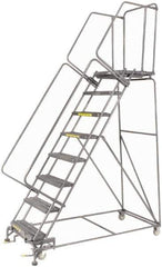 Ballymore - 113" 8 Step Ladder - 450 Lb Capacity, 80" Platform Height, 24" Base Width x 68" Depth, Heavy-Duty Serrated Grating - Industrial Tool & Supply
