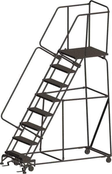Ballymore - 113" 8 Step Ladder - 450 Lb Capacity, 80" Platform Height, 24" Base Width x 75" Depth, Expanded Metal Tread - Industrial Tool & Supply
