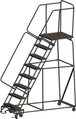 Ballymore - 113" 8 Step Ladder - 450 Lb Capacity, 80" Platform Height, 24" Base Width x 75" Depth, Expanded Metal Tread - Industrial Tool & Supply
