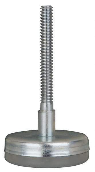 Gibraltar - 5/8-11 Bolt Thread, Stud Mount Leveling Pad & Mount - 500 Max Lb Capacity, 3-3/16" Base Diam, 4" Thread Length - Industrial Tool & Supply