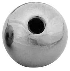 Gibraltar - 5/16-24 Thread, 1" Diam, Threaded Hole Ball Knob - Natural, Stainless Steel, Smooth Grip, 1/2" Hole Depth - Industrial Tool & Supply