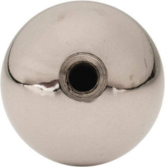 Gibraltar - 1/4-28 Thread, 1.38" Diam, Threaded Hole Ball Knob - Natural, Steel, Smooth Grip, 5/8" Hole Depth - Industrial Tool & Supply