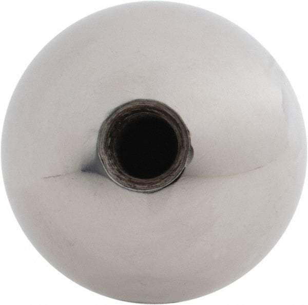 Gibraltar - 5/16-24 Thread, 1.38" Diam, Threaded Hole Ball Knob - Natural, Steel, Smooth Grip, 5/8" Hole Depth - Industrial Tool & Supply