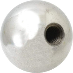 Gibraltar - 3/8-16 Thread, 1.38" Diam, Threaded Hole Ball Knob - Natural, Steel, Smooth Grip, 5/8" Hole Depth - Industrial Tool & Supply