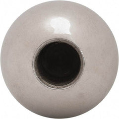 Gibraltar - 1/2-20 Thread, 1.38" Diam, Threaded Hole Ball Knob - Natural, Steel, Smooth Grip, 5/8" Hole Depth - Industrial Tool & Supply