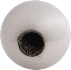 Gibraltar - 5/8-18 Thread, 1.88" Diam, Threaded Hole Ball Knob - Natural, Steel, Smooth Grip, 3/4" Hole Depth - Industrial Tool & Supply