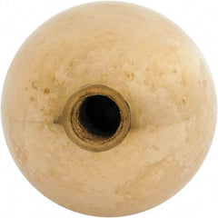 Gibraltar - 5/16-24 Thread, 1.38" Diam, Threaded Hole Ball Knob - Natural, Brass, Smooth Grip, 5/8" Hole Depth - Industrial Tool & Supply