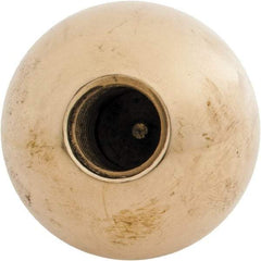 Gibraltar - 1/2-13 Thread, 1.38" Diam, Threaded Hole Ball Knob - Natural, Brass, Smooth Grip, 5/8" Hole Depth - Industrial Tool & Supply