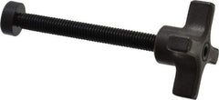 Made in USA - 3/8-16 Lobed Shoulder Swivel Pad Tip Steel Thumb Screw - 4-1/2" OAL, 2" Head Diam x 1-1/8" Head Height, Black Oxide Finish - Industrial Tool & Supply