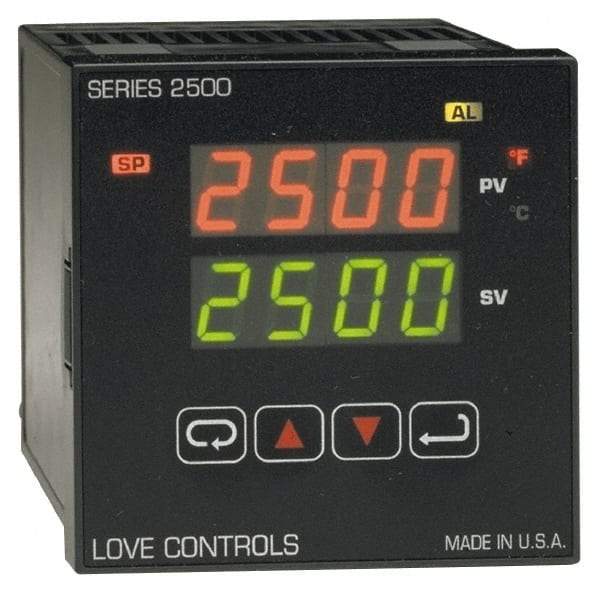 Dwyer - -350 to 2,500°F 1/4 DIN Temperature Control - Dual 4-Digit LCD Display, PID Control, 100-240 VAC/VDC - Industrial Tool & Supply
