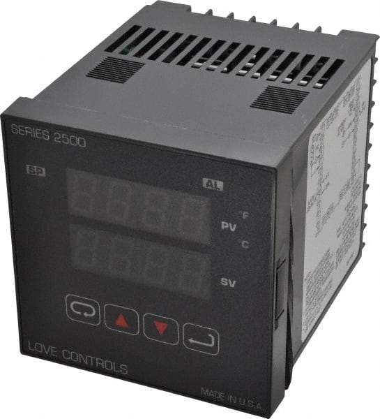 Dwyer - -350 to 2,500°F 1/4 DIN Temperature Control - Dual 4-Digit LCD Display, PID Control, 100-240 VAC/VDC - Industrial Tool & Supply