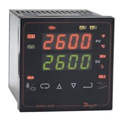 Dwyer - 2,320 to 4,208°F 1/4 DIN Temperature/Process Control - Dual 4-Digit LCD Display, Fuzzy Logic PID Control, 100-240 VAC/VDC - Industrial Tool & Supply