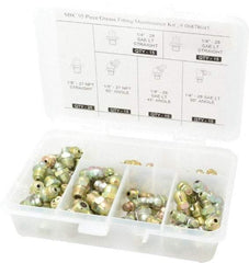 PRO-LUBE - 95 Piece, Inch, Box Plastic Steel Grease Fitting Set - Industrial Tool & Supply