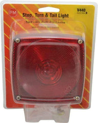 Peterson - 4-1/2" Long x 4-1/2" Wide Red Towing Lights - 12 Volt, Plastic - Industrial Tool & Supply