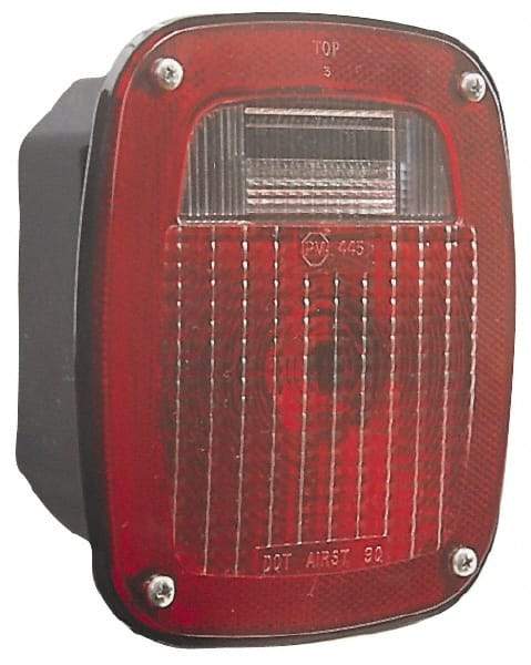 Peterson - 6-3/4" Long x 6-1/4" Wide Red Towing Lights - 12 Volt, Plastic - Industrial Tool & Supply