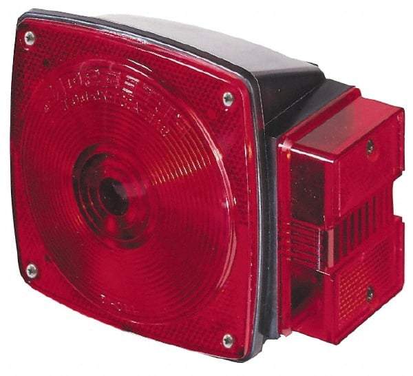 Peterson - 4-1/2" Long x 4-1/2" Wide Red Towing Lights - 12 Volt, Plastic - Industrial Tool & Supply