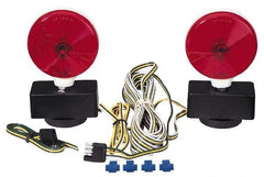 Peterson - 4-1/8" Long x 4-1/8" Wide Red Towing Lights - 12 Volt, Plastic - Industrial Tool & Supply