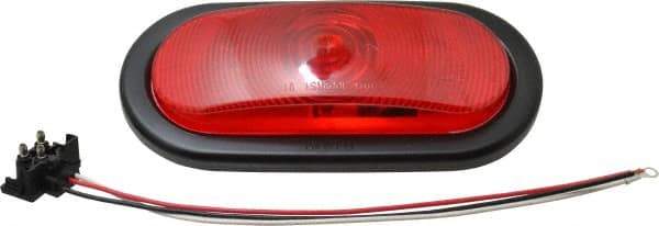 Peterson - 6-1/2" Long x 2-1/4" Wide, Red Lens & Reflector - Plastic, 12 Volt - Industrial Tool & Supply