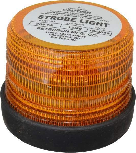Peterson - 5-1/2" Diam, Amber Lens & Reflector - Plastic, 12 Volt - Industrial Tool & Supply