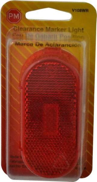 Peterson - 4-1/8" Long x 2" Wide, Red Lens & Reflector - Plastic, 12 Volt - Industrial Tool & Supply