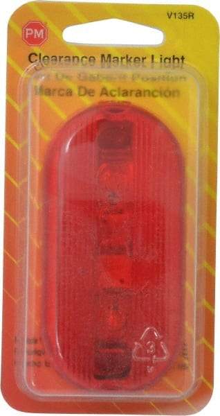 Peterson - 4-1/8" Long x 2" Wide, Red Lens & Reflector - Plastic, 12 Volt - Industrial Tool & Supply