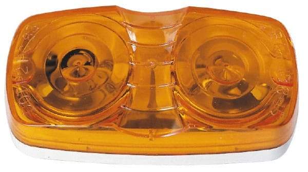 Peterson - 4" Long x 2" Wide, Amber Lens & Reflector - Plastic, 12 Volt - Industrial Tool & Supply