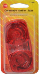 Peterson - 4" Long x 2" Wide, Red Lens & Reflector - Plastic, 12 Volt - Industrial Tool & Supply