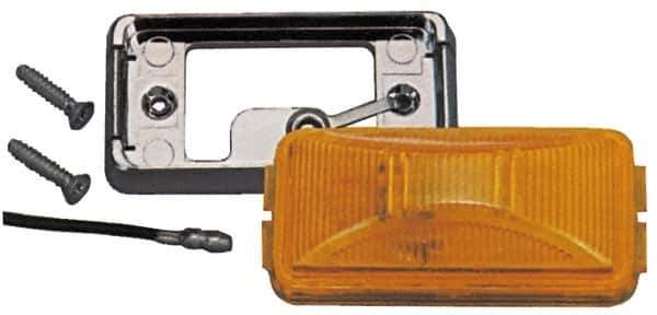 Peterson - 2-1/2" Long x 1-1/4" Wide, Amber Lens & Reflector - Plastic, 12 Volt - Industrial Tool & Supply