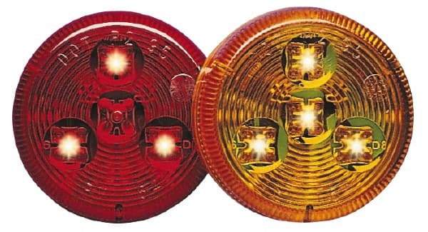 Peterson - 2-1/2" Diam, Red Lens & Reflector - Plastic, 12 Volt - Industrial Tool & Supply
