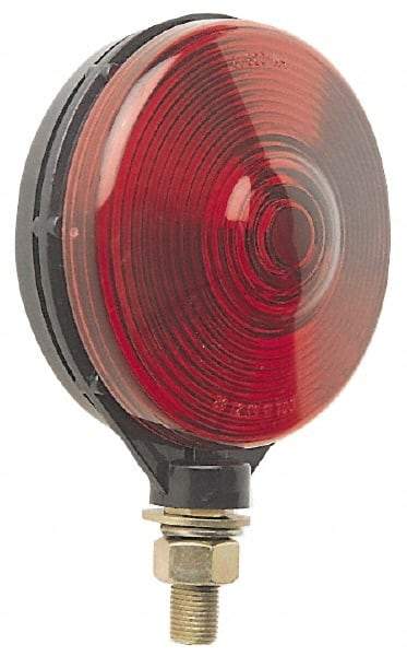 Peterson - 4-1/8" Diam, Red Lens & Reflector - Plastic, 12 Volt - Industrial Tool & Supply