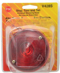 Peterson - 3-3/4" Diam, Red Lens & Reflector - Plastic, 12 Volt - Industrial Tool & Supply