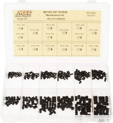 Value Collection - 375 Piece, M3 to M8, Steel Set Screw Assortment - Hex Head, Hex Socket Drive, 3 to 16mm Long - Industrial Tool & Supply