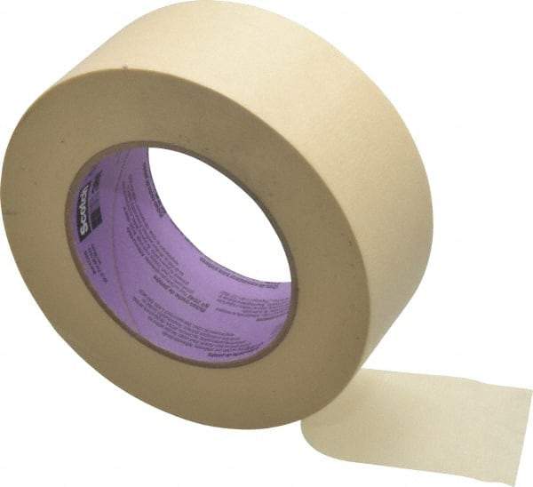 3M - 2" Wide x 60 Yd Long Tan Paper Masking Tape - Series 2040, 5.5 mil Thick, 23 In/Lb Tensile Strength - Industrial Tool & Supply