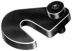 Made in USA - 25/32" Slot ID, 1-3/4" Slot to Bolt Hole Length, 1/2" Thick, Case Hardened Steel Swing C Washer - 5/8" Bolt Hole to Small End Radius, 1-1/4" Slot to Large End Radius, 1/2" Bolt Hole ID, 3/8" Shoulder Bolt, Black Oxide Finish - Industrial Tool & Supply