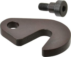 Made in USA - 21/32" Slot ID, 1-1/2" Slot to Bolt Hole Length, 3/8" Thick, Case Hardened Steel Swing C Washer - 9/16" Bolt Hole to Small End Radius, 1-1/8" Slot to Large End Radius, 1/2" Bolt Hole ID, 3/8" Shoulder Bolt, Black Oxide Finish - Industrial Tool & Supply