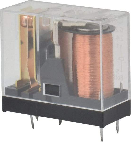 Omron - Rectangle Electromechanical PCB General Purpose Relay - 10 Amp at 250 VAC, SPDT, 24 VDC, 29mm Wide x 25.5mm High x 13mm Deep - Industrial Tool & Supply