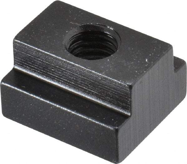 TE-CO - 1/2-13 Blind Tapped T Slot Nut - 11/16" Slot Width, 1-1/8 x 7/16" Base Width x Height, 1-1/4 x 3/4" OAL x Height - Industrial Tool & Supply