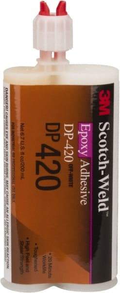 3M - 200 mL Bottle Two Part Epoxy - 20 min Working Time, 4,500 psi Shear Strength, Series DP420 - Industrial Tool & Supply