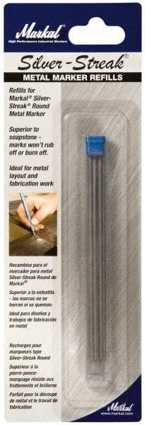 Markal - Metallic Silver Graphite Petroleum Base Marker - Fine Tip - Industrial Tool & Supply