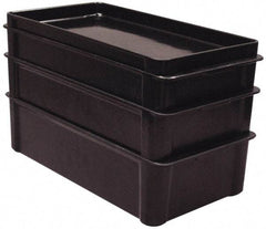 MFG Tray - 150 Lb Load Capacity Black Fiberglass Tote Container - Stacking, 22" Long x 12" Wide x 1.3" High - Industrial Tool & Supply