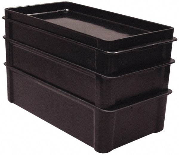 MFG Tray - 225 Lb Load Capacity Black Fiberglass Tote Container - Stacking, 23.4" Long x 12" Wide x 4.4" High - Industrial Tool & Supply