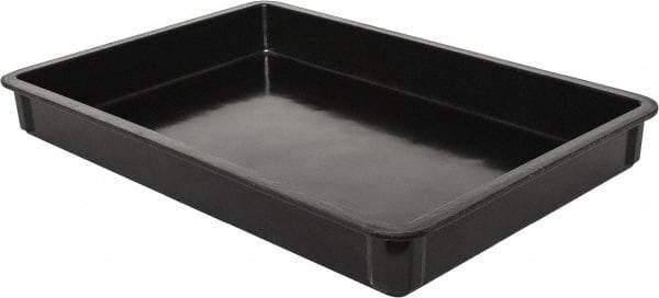MFG Tray - 400 Lb Load Capacity Black Fiberglass Tote Container - Stacking, 25.8" Long x 17.8" Wide x 3" High - Industrial Tool & Supply
