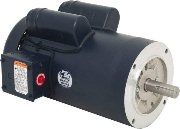 Leeson - 2 Max hp, 1,800 Max RPM, Capacitor Start Electric AC DC Motor - 115/230 V Input, Single Phase, 145TC Frame, C-Face Mount, TEFC Enclosure - Industrial Tool & Supply