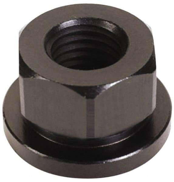 Gibraltar - 5/16-24, 3/4" Flange Diam, 3/8" High, 9/16" Across Flats, Flange Nut - Grade 12L14 Steel, Black Oxide Finish, 1/8" Flange Height, TCMAI - Industrial Tool & Supply