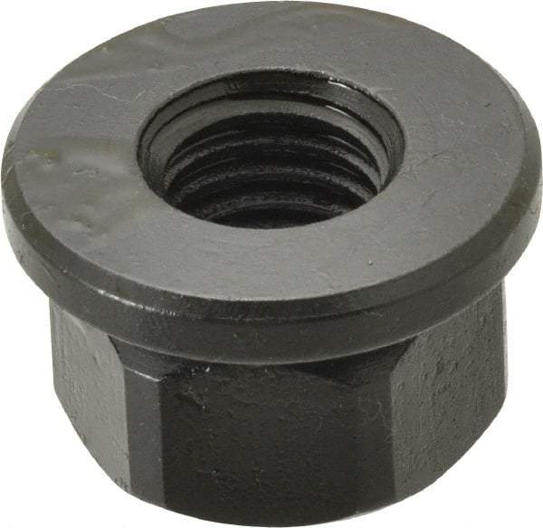 TE-CO - 5/8-11, 1-3/8" Flange Diam, 13/16" High, 1-1/16" Across Flats, Flange Nut - Grade 12L14 Steel, Black Oxide Finish, 3/16" Flange Height, TCMAI - Industrial Tool & Supply
