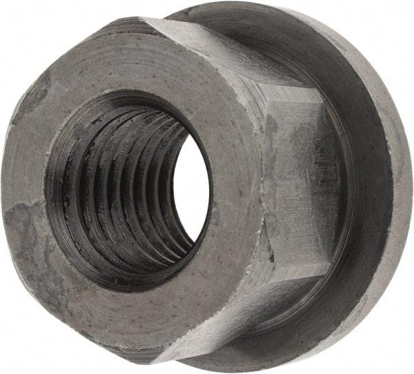 TE-CO - 3/4-10, 1-5/8" Flange Diam, 1" High, 1-1/4" Across Flats, Flange Nut - Grade 12L14 Steel, Black Oxide Finish, 1/4" Flange Height, TCMAI - Industrial Tool & Supply
