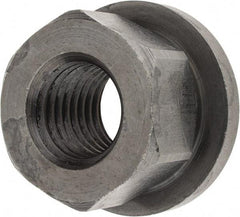 TE-CO - 3/4-10, 1-5/8" Flange Diam, 1" High, 1-1/4" Across Flats, Flange Nut - Grade 12L14 Steel, Black Oxide Finish, 1/4" Flange Height, TCMAI - Industrial Tool & Supply