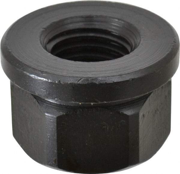TE-CO - 7/8-9, 1-3/4" Flange Diam, 1-1/8" High, 1-7/16" Across Flats, Flange Nut - Grade 12L14 Steel, Black Oxide Finish, 1/4" Flange Height, TCMAI - Industrial Tool & Supply