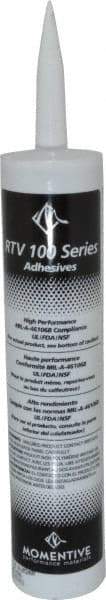 Momentive Performance Materials - 10.1 oz Tube Silver RTV Silicone Joint Sealant - 400°F Max Operating Temp, 20 min Tack Free Dry Time, 24 hr Full Cure Time, Series RTV100 - Industrial Tool & Supply
