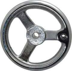 Gibraltar - 6", 3 Spoke Offset Handwheel - 1-3/8" Hub, Cast Iron, Chrome Plated Finish - Industrial Tool & Supply